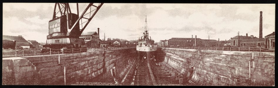 U. S. S. Illinois in dry dock, Charlestown Navy Yard, Charlestown, Mass. LCCN2013647061