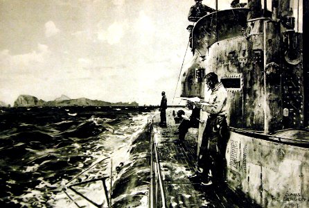 U-boats in the Sperrgebiet, off southwest Namibia, artwork by Claus Bergen, 1917 (27443630924)