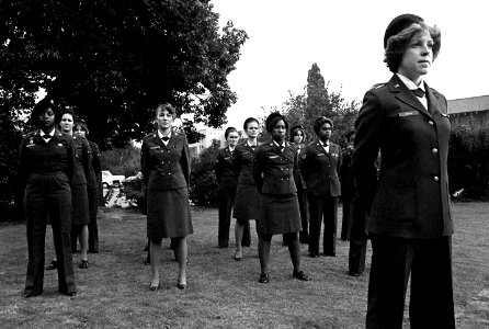 U.S. Air Force women stand during a National Women's Week Retreat Ceremony at Tempelhof Central Airport DF-SN-82-00022