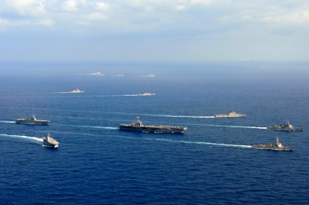 U.S. and Japanese ships at sea. (8200235190)