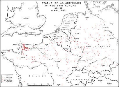 U.S Airfields in Europa as of 8 May 1945