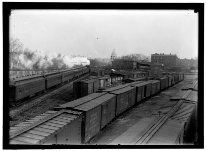 U.S. CAPITOL. DOME FROM RAILROAD YARDS IN SOUTHEAST SECTION LCCN2016868771