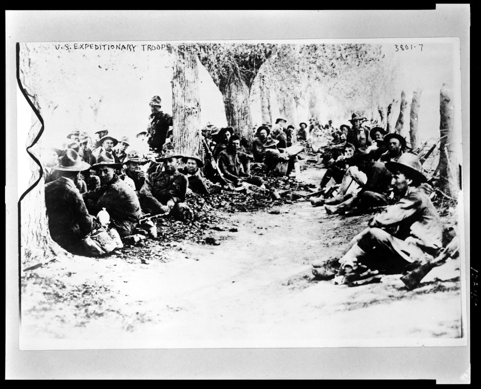 U.S. Army Expeditionary troops resting in Mexico, April 1, 1916 LCCN2009632213