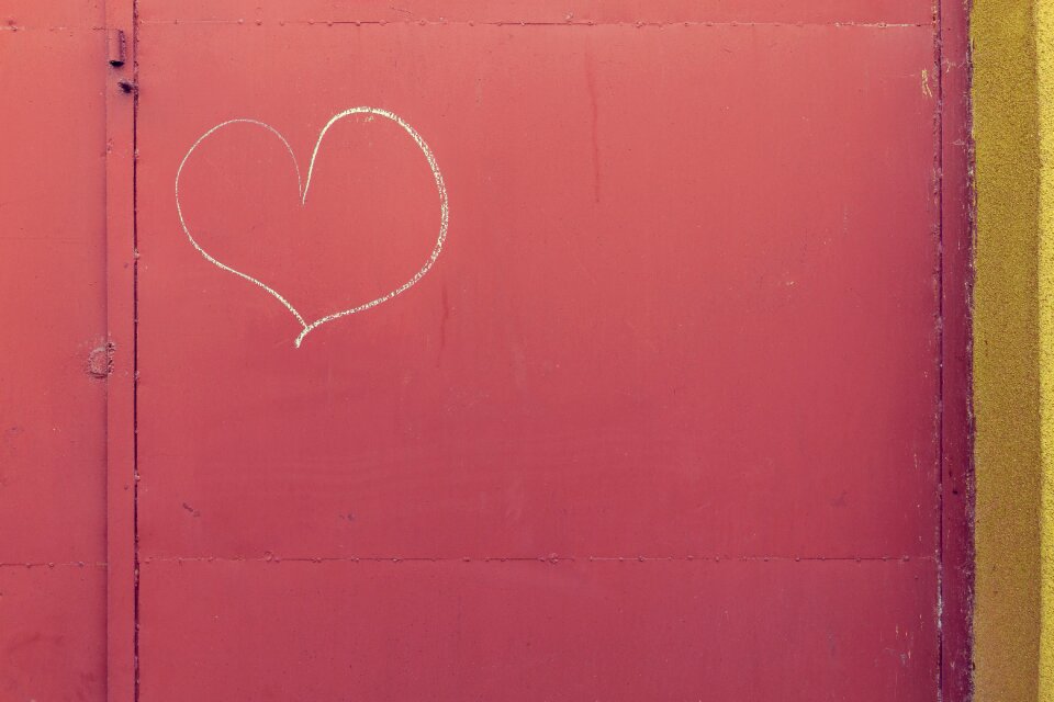 Pink red wall red door