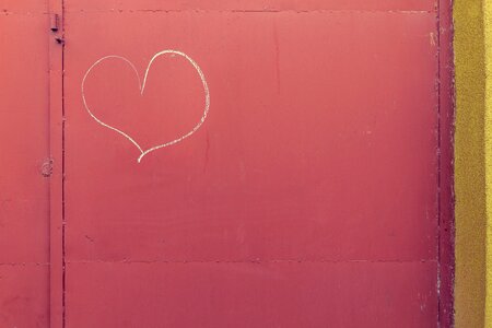 Pink red wall red door