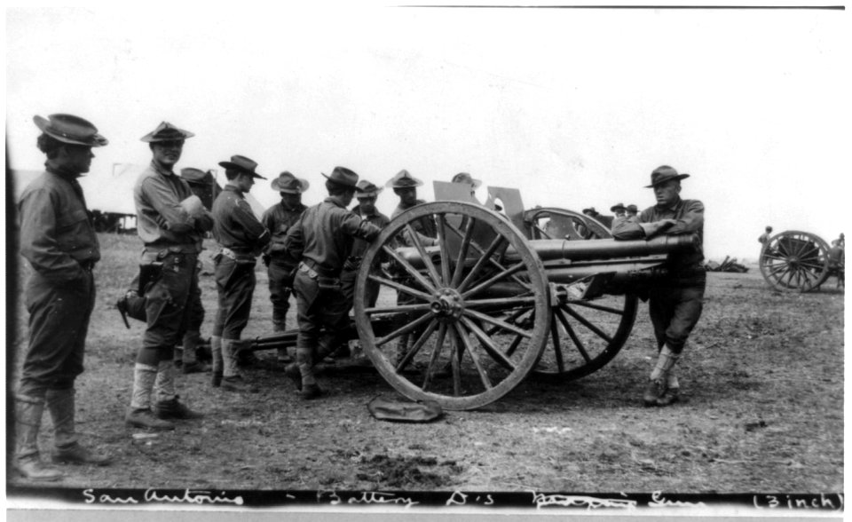 U.S. Army 1911 maneuvers in Texas- Battery D's 3-inch gun LCCN2003653479
