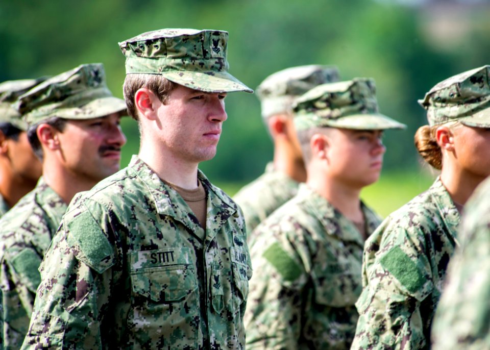 U.S. and Guatemalan service members attend the closing ceremony for Southern Partnership Station (SPS) 2014 in Puerto Barrios, Guatemala, Aug. 22, 2014 140822-N-XQ474-052