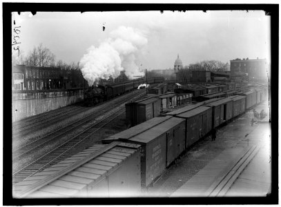 U.S. CAPITOL. DOME FROM RAILROAD YARDS IN SOUTHEAST SECTION LCCN2016868770