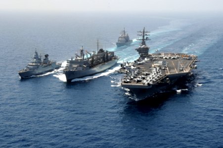 U.S. and Germans ships receive supplies at sea. (8592540444)