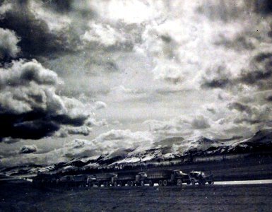U.S. Army truck convoy, carrying supplies for Russia, somewhere in the Persian Corridor, 1943 (25133752585)