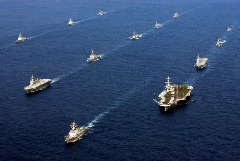 U.S. and Japanese ships at sea. (8199143311)
