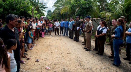U.S. and Guatemalan service members, Ministry of Education teachers and Ministry of Health doctors and nurses tend to Guatemalan patients at a medical civic action project (MEDCAP) in Puerto Barrios, Guatemala 140823-N-QY430-060