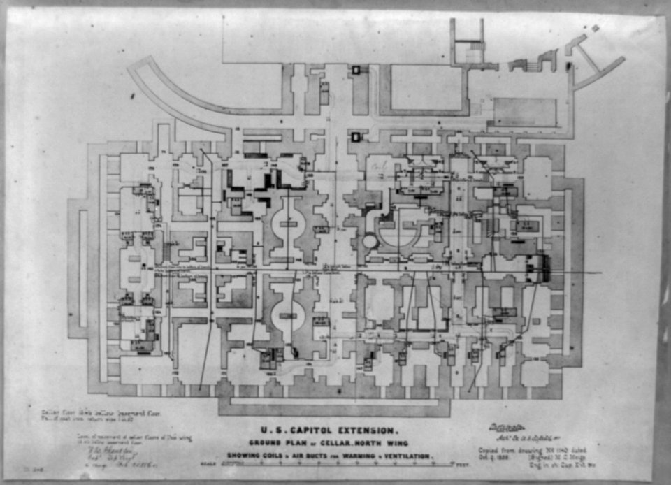U.S. Capitol extension, ground plan of cellar, north wing LCCN2002718284