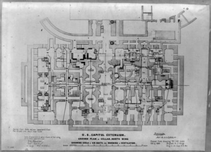 U.S. Capitol extension, ground plan of cellar, north wing LCCN2002718284