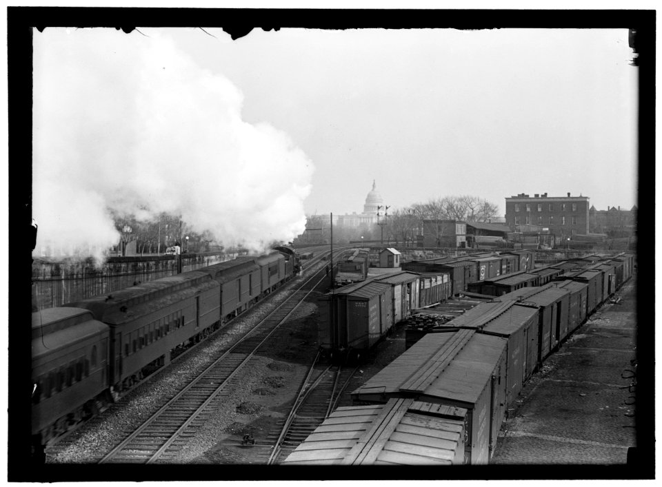 U.S. CAPITOL. DOME FROM RAILROAD YARDS IN SOUTHEAST SECTION LCCN2016868768