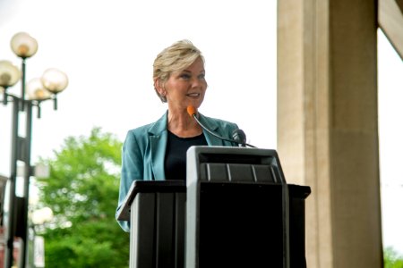 U.S. Department of Energy Secretary J. Granholm at the PRIDE Month LGBTQ+ Flag Raising on June 1, 2021 - DSP 6925