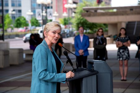 U.S. Department of Energy Secretary J. Granholm at the PRIDE Month LGBTQ+ Flag Raising on June 1, 2021 - DOE9715