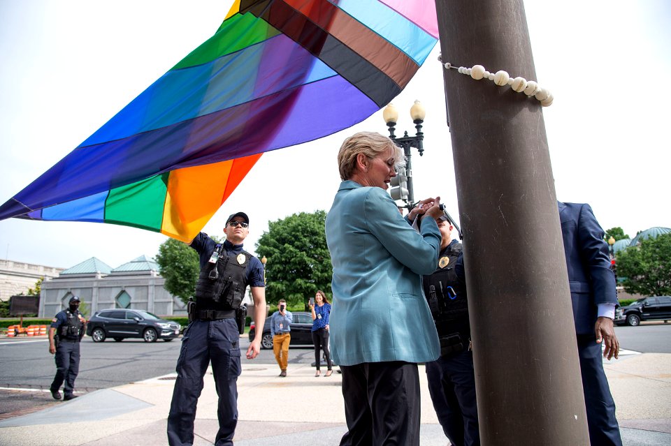 U.S. Department of Energy Secretary J. Granholm at the PRIDE Month LGBTQ+ Flag Raising on June 1, 2021 - DOE9798