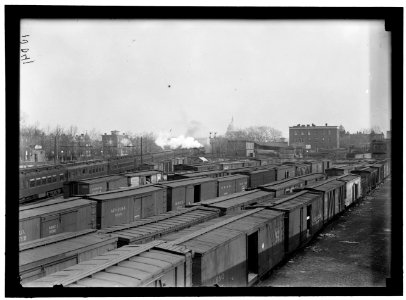 U.S. CAPITOL. DOME FROM RAILROAD YARDS IN SOUTHEAST SECTION LCCN2016868769