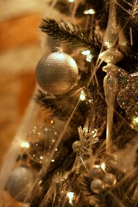 Silver christmas tree holiday