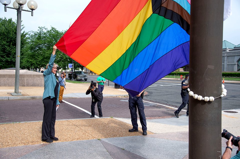 U.S. Department of Energy Secretary J. Granholm at the PRIDE Month LGBTQ+ Flag Raising on June 1, 2021 - DOE9763