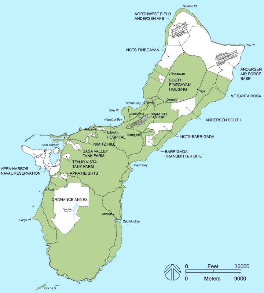 U.S. Department of Defense lands on Guam, 2010 (cropped)