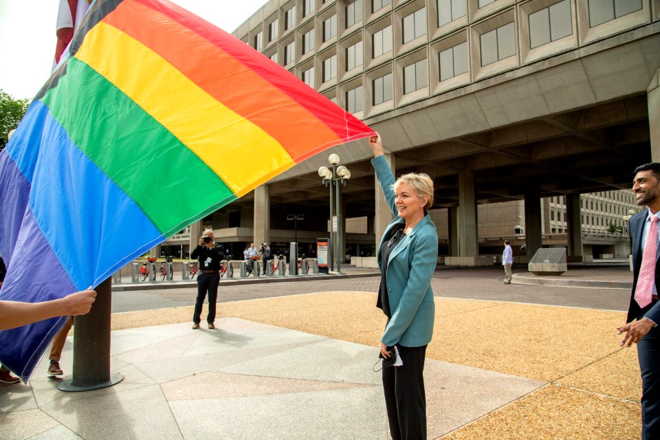 U.S. Department of Energy Secretary J. Granholm at the PRIDE Month LGBTQ+ Flag Raising on June 1, 2021 - DSP 7028
