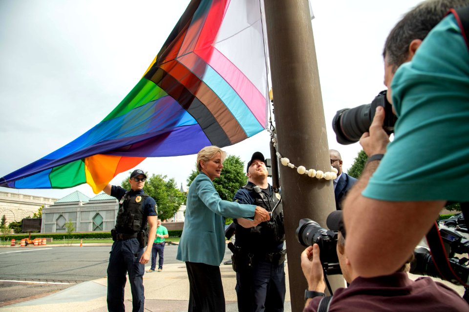 U.S. Department of Energy Secretary J. Granholm at the PRIDE Month LGBTQ+ Flag Raising on June 1, 2021 - DSP 7083