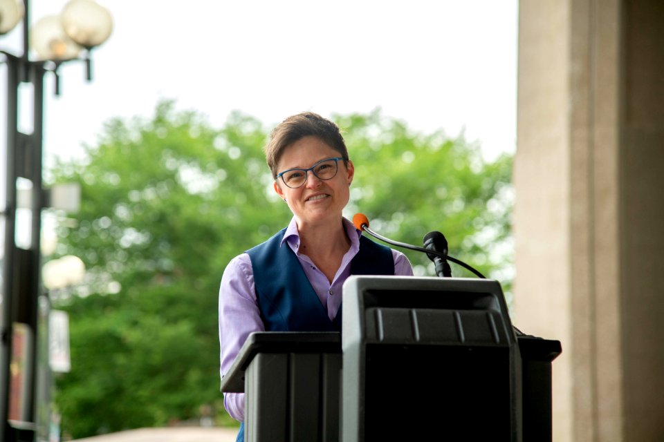 U.S. Department of Energy speaker at the PRIDE Month LGBTQ+ Flag Raising on June 1, 2021 - DSP 6846
