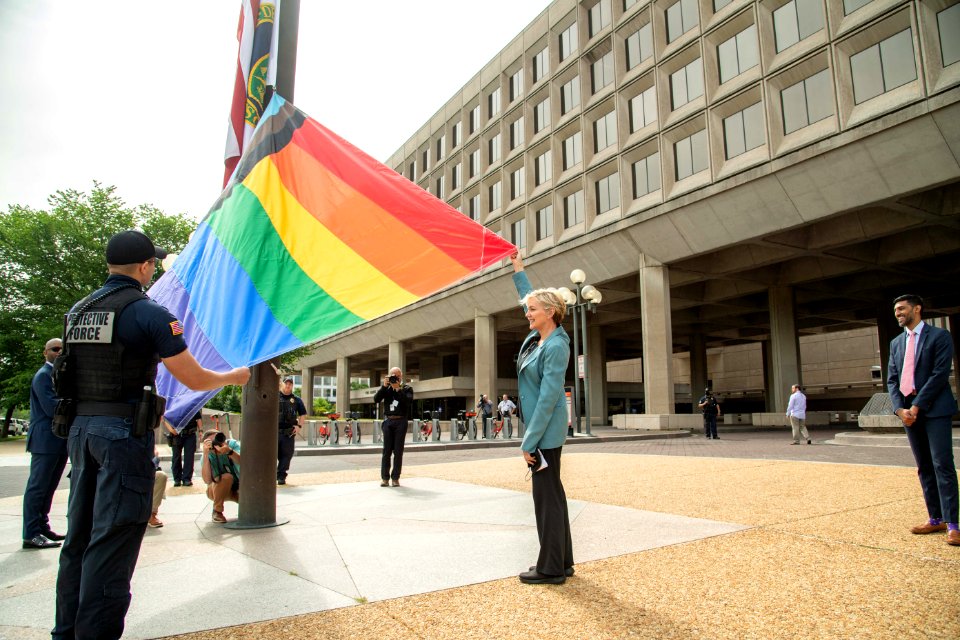 U.S. Department of Energy Secretary J. Granholm at the PRIDE Month LGBTQ+ Flag Raising on June 1, 2021 - DSP 7031