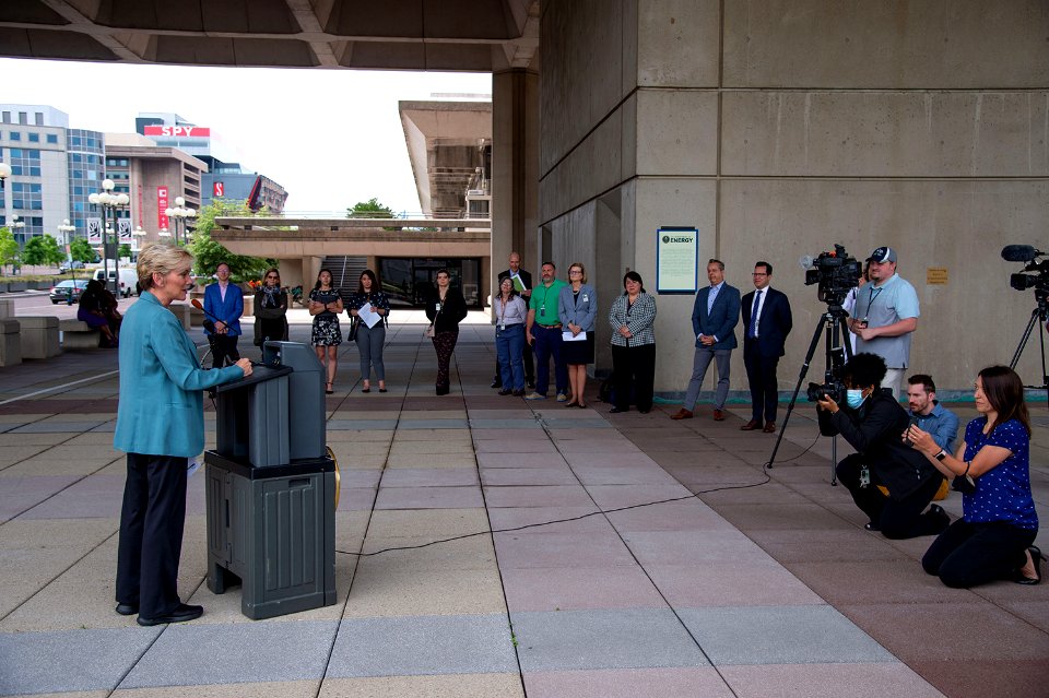 U.S. Department of Energy Secretary J. Granholm at the PRIDE Month LGBTQ+ Flag Raising on June 1, 2021 - DOE9722
