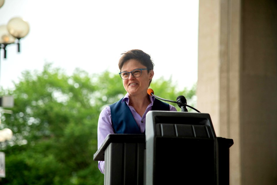 U.S. Department of Energy speaker at the PRIDE Month LGBTQ+ Flag Raising on June 1, 2021 - DSP 6834