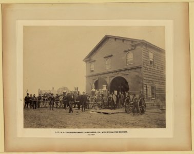 U.S. Fire Department, Alexandria, Va., with steam fire engines, July, 1863 LCCN2004680134