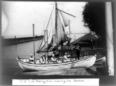 U.S. life saving crew leaving the station LCCN93514484 photo