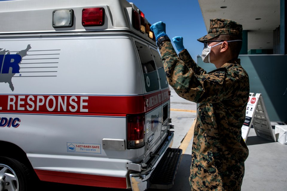 U.S. Marines support USNS Mercy (T-AH 19) COVID-19 Response (49754255931)