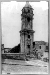 U.S. Naval occupation of Vera Cruz, Mexico- Tower at Vera Cruz damaged by shells from U.S.S. CHESTER - Mexican War LCCN2002718108