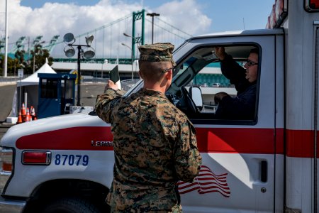U.S. Marines support USNS Mercy (T-AH 19) COVID-19 Response (49754259416)