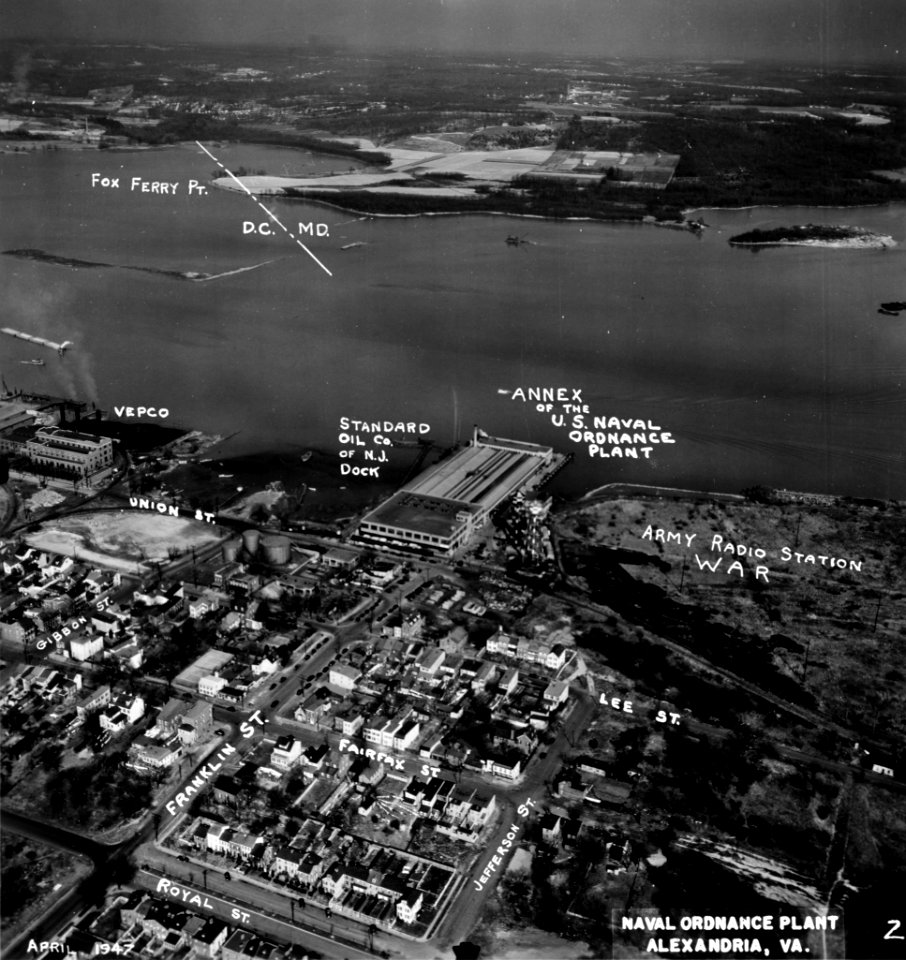 U.S. Naval Torpedo Station, Alexandria, Virginia (USA), Franklin Street Annex, in April 1947 (NH 94137)