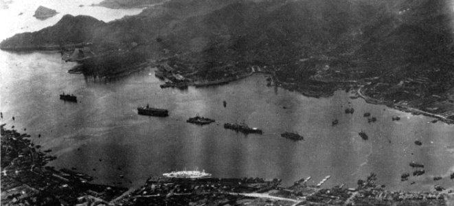 U.S. Navy ships in Nagasaki harbour, September 1945