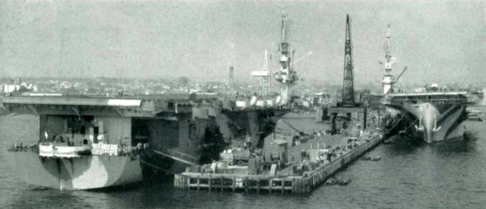 U.S. Navy escort carriers at San Diego, circa in June 1944