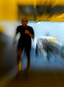 U.S. Sailors and Marines commemorate the Bataan Death March by running 63 laps up and down the ramp from the hangar bay to the flight deck aboard the amphibious assault ship USS Bataan (LHD 5) in the Gulf 140409-N-MW280-137