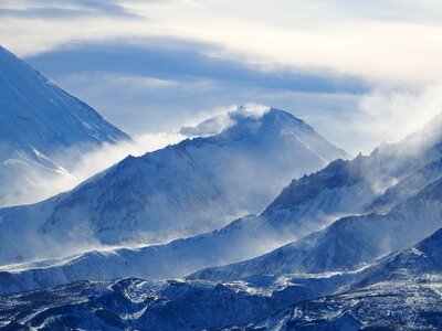 Glacier wind snow dust