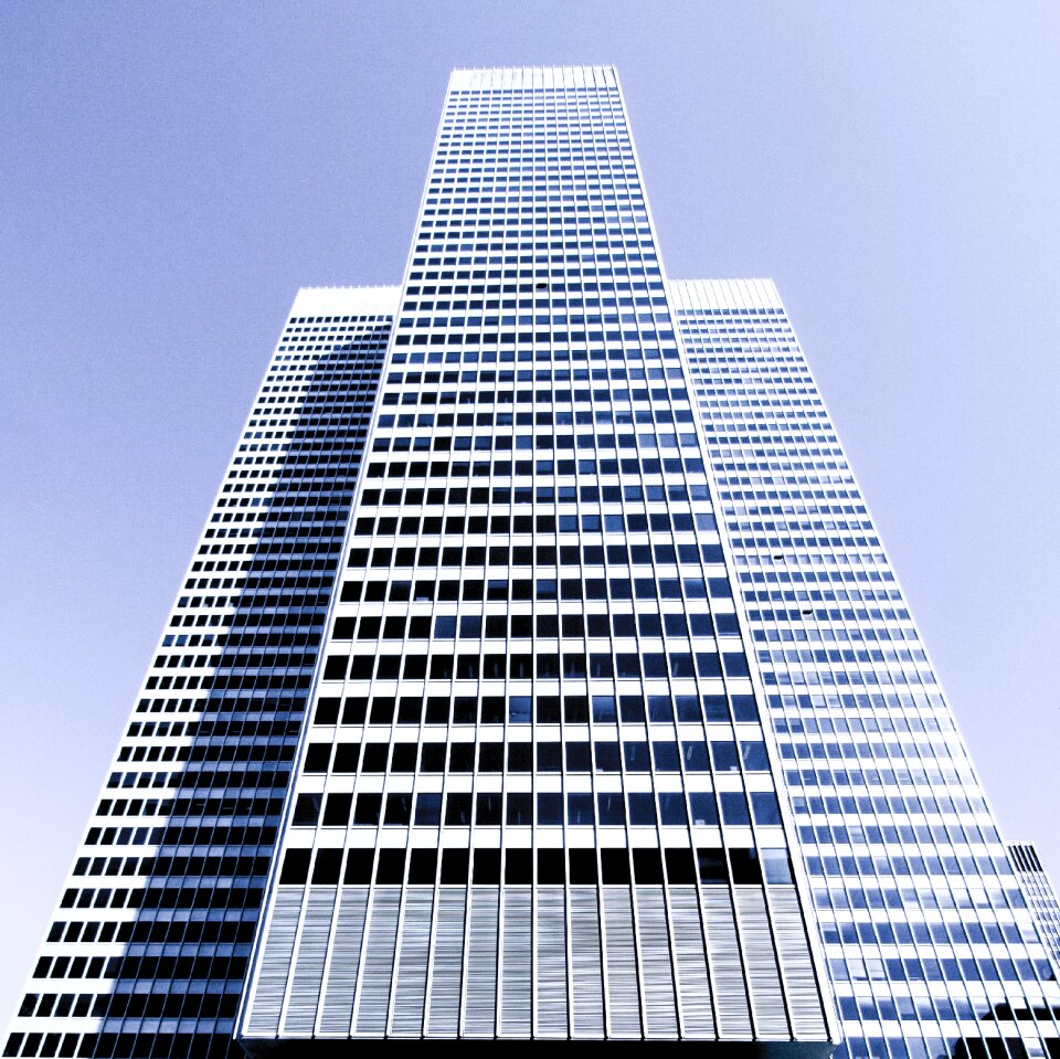 Blue sky skyscraper photo