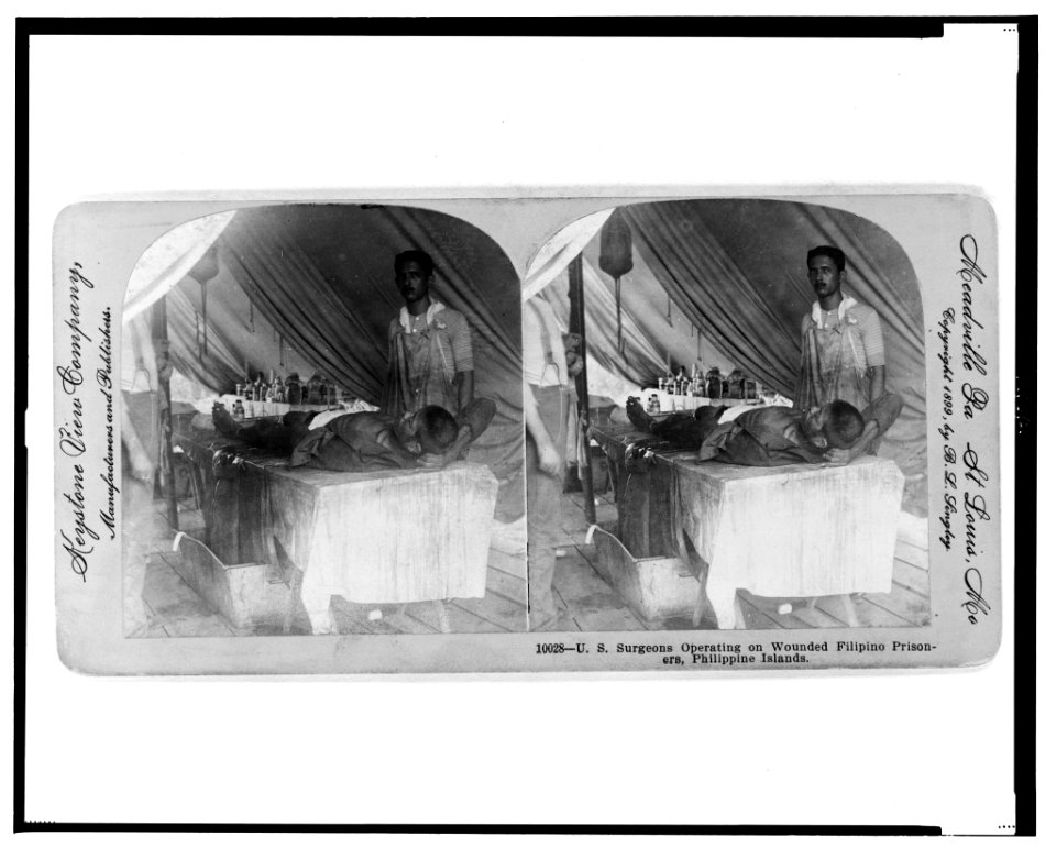 U.S. surgeons operating on wounded Filipino prisoners, Philippine Islands LCCN98520004