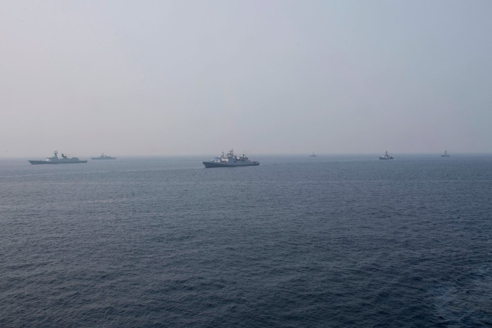 U.S., French, British and Indian Navy ships participate in India's International Fleet Review 160209-N-ZZ786-044