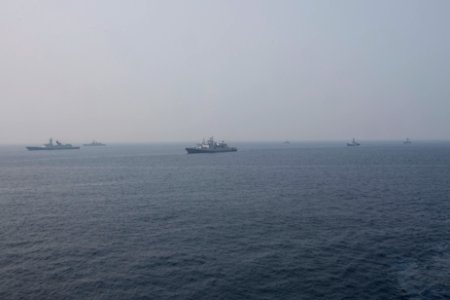 U.S., French, British and Indian Navy ships participate in India's International Fleet Review 160209-N-ZZ786-044