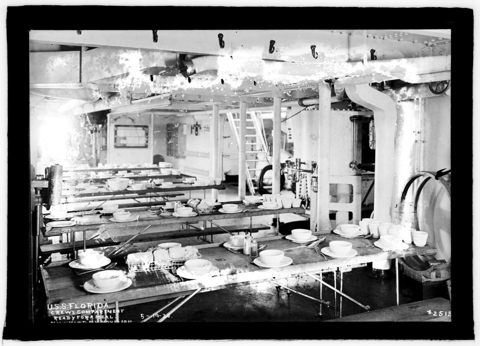 U.S.S. Florida, Crews compartment, ready for a meal, 5-19-20 LCCN2016851193