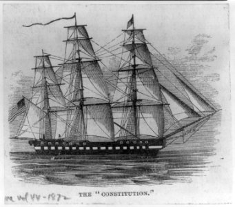 U.S.S. Constitution - artists' conceptions- starboard, full sail LCCN2005691642