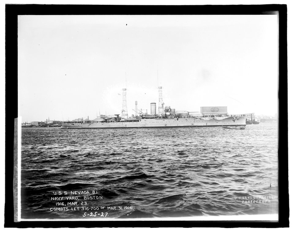 U.S.S. Nevada 81, Navy Yard, Boston, (Massachusetts), 1916, Mar. 23 LCCN2016852839