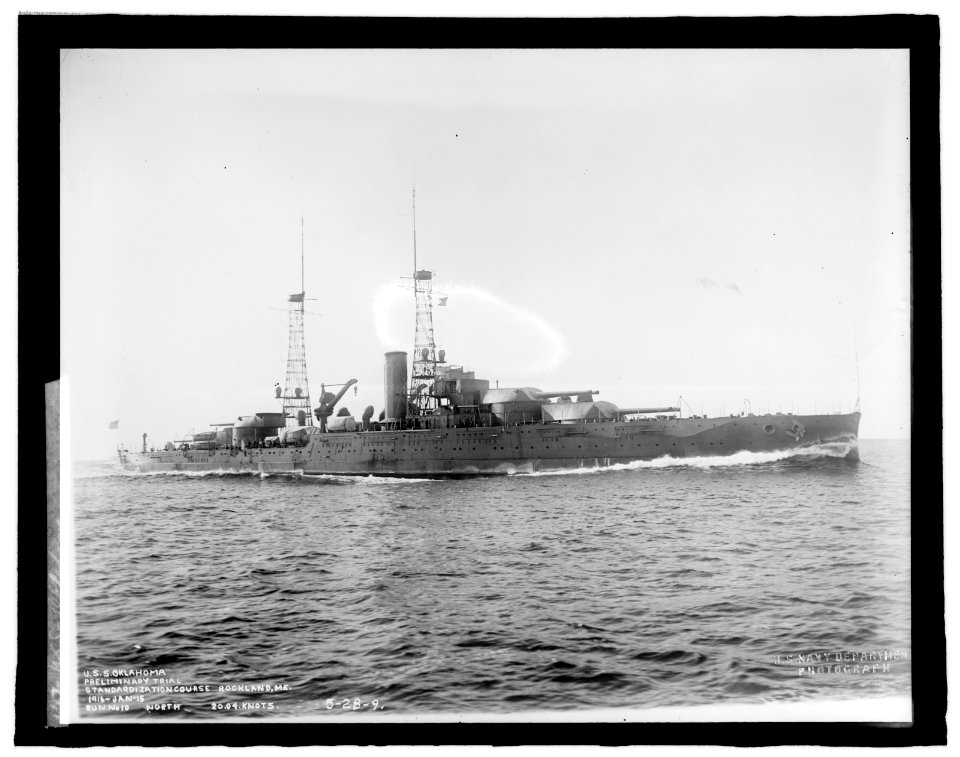 U.S.S. Oklahoma, Preliminary trial, Standardization Course, Rockland, Me., 1916, Jan 15 LCCN2016852836